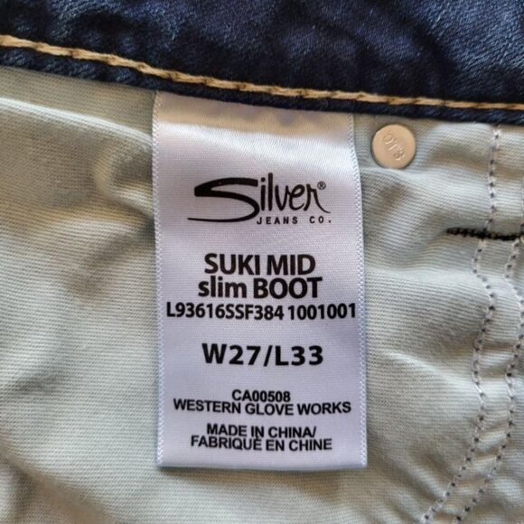 Silver Suki Mid Slim Bootcut Jeans - W27/L30 - Picture 5 of 13